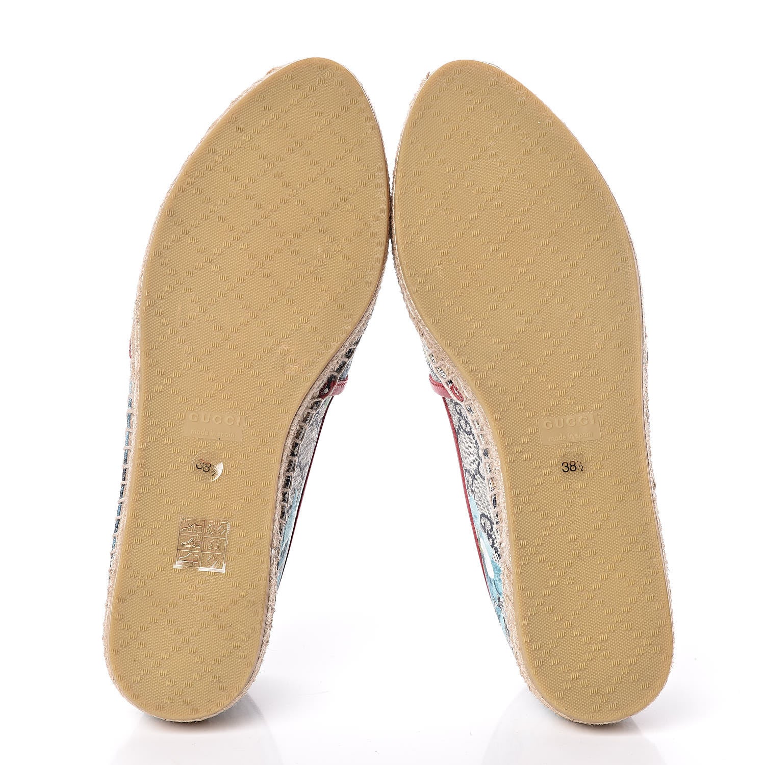 Gucci GG Supreme Monogram Blooms Espadrilles 38.5 Beige Blue Navy Hibiscus Red 5 of 10