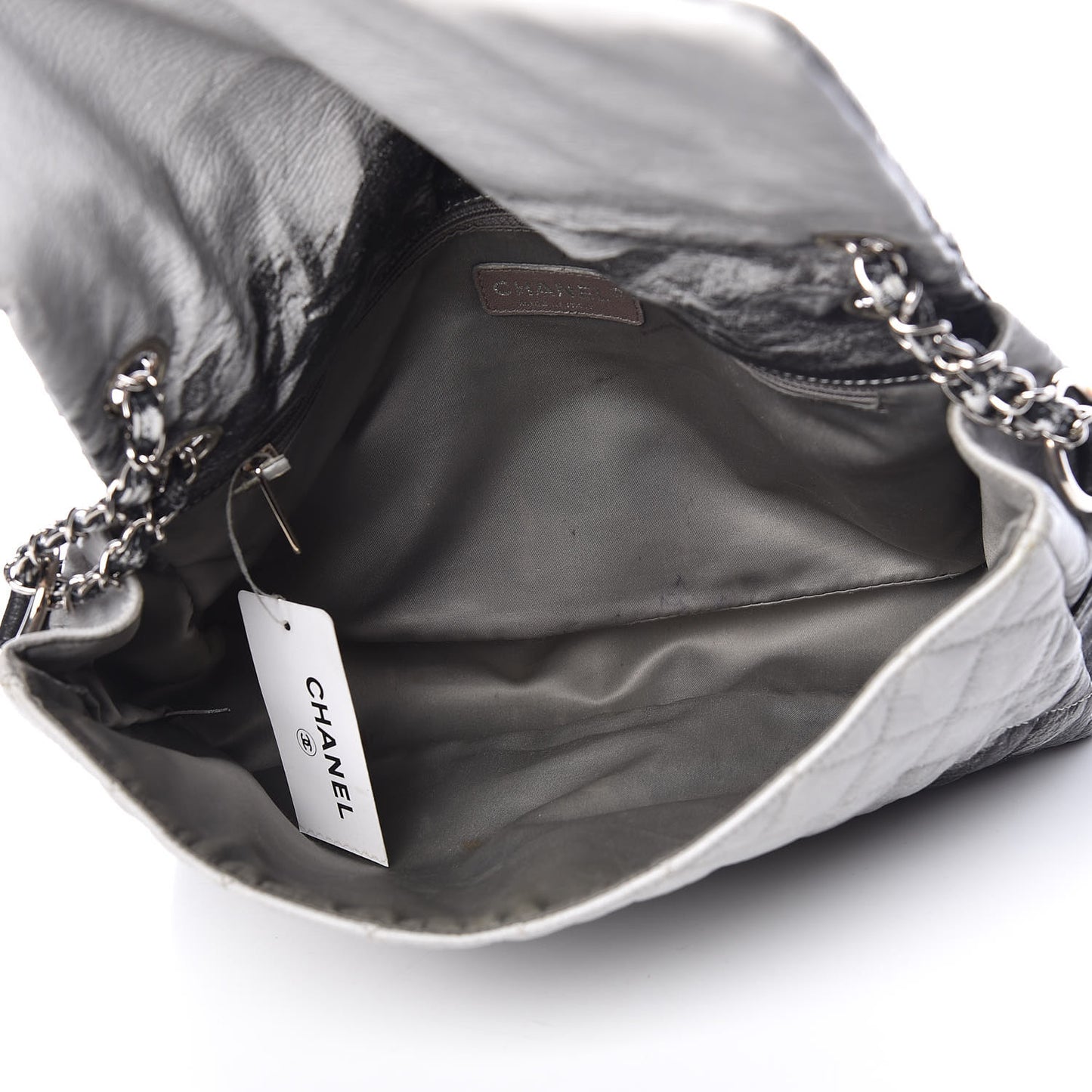 Vinyl Quilted Jumbo Melrose Degrade Flap Black