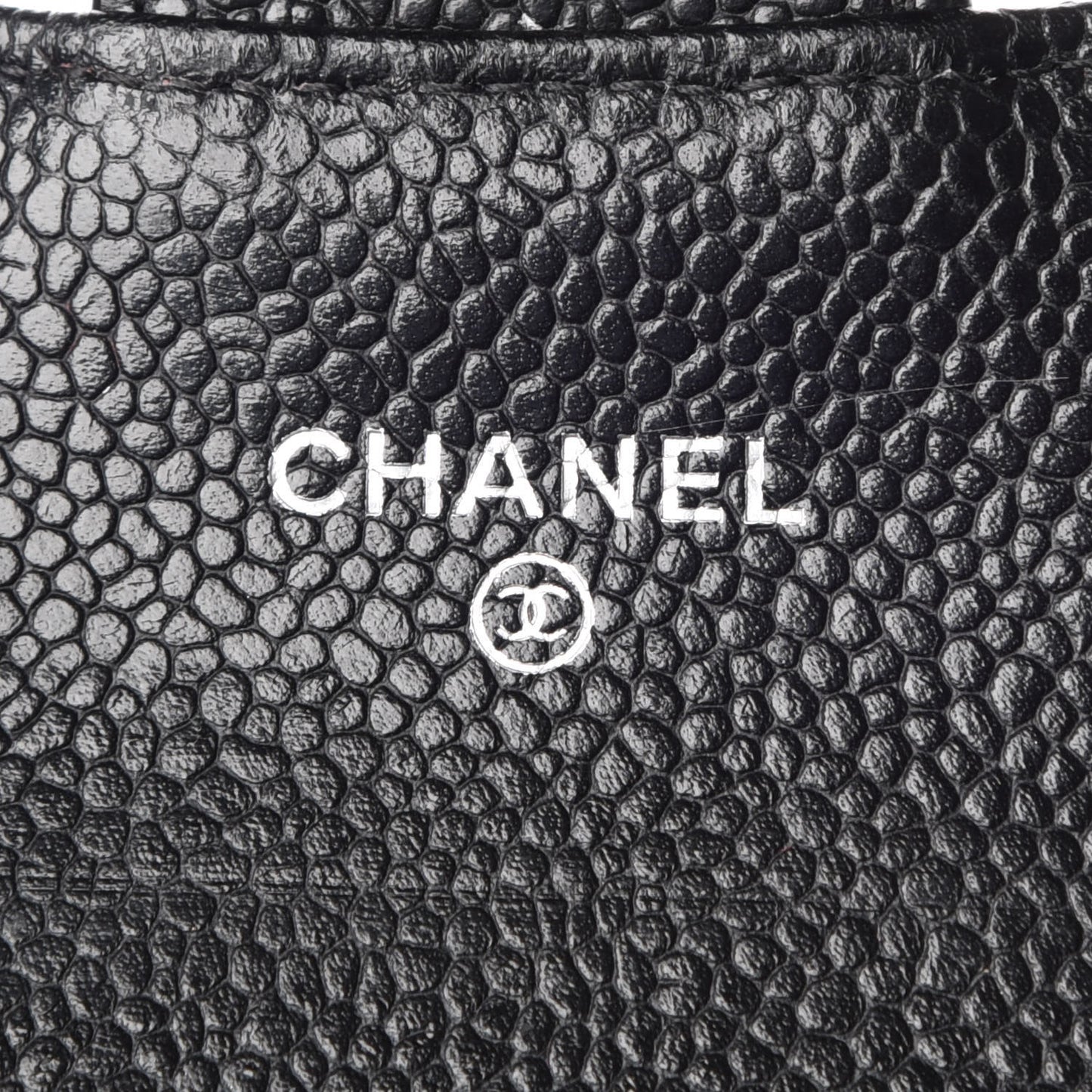 Caviar Quilted Flap Card Holder Black