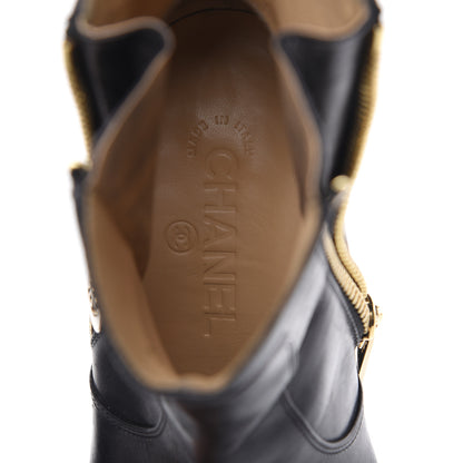 Chanel Calfskin Double Zip Short Boots 36.5 Black 12 of 14