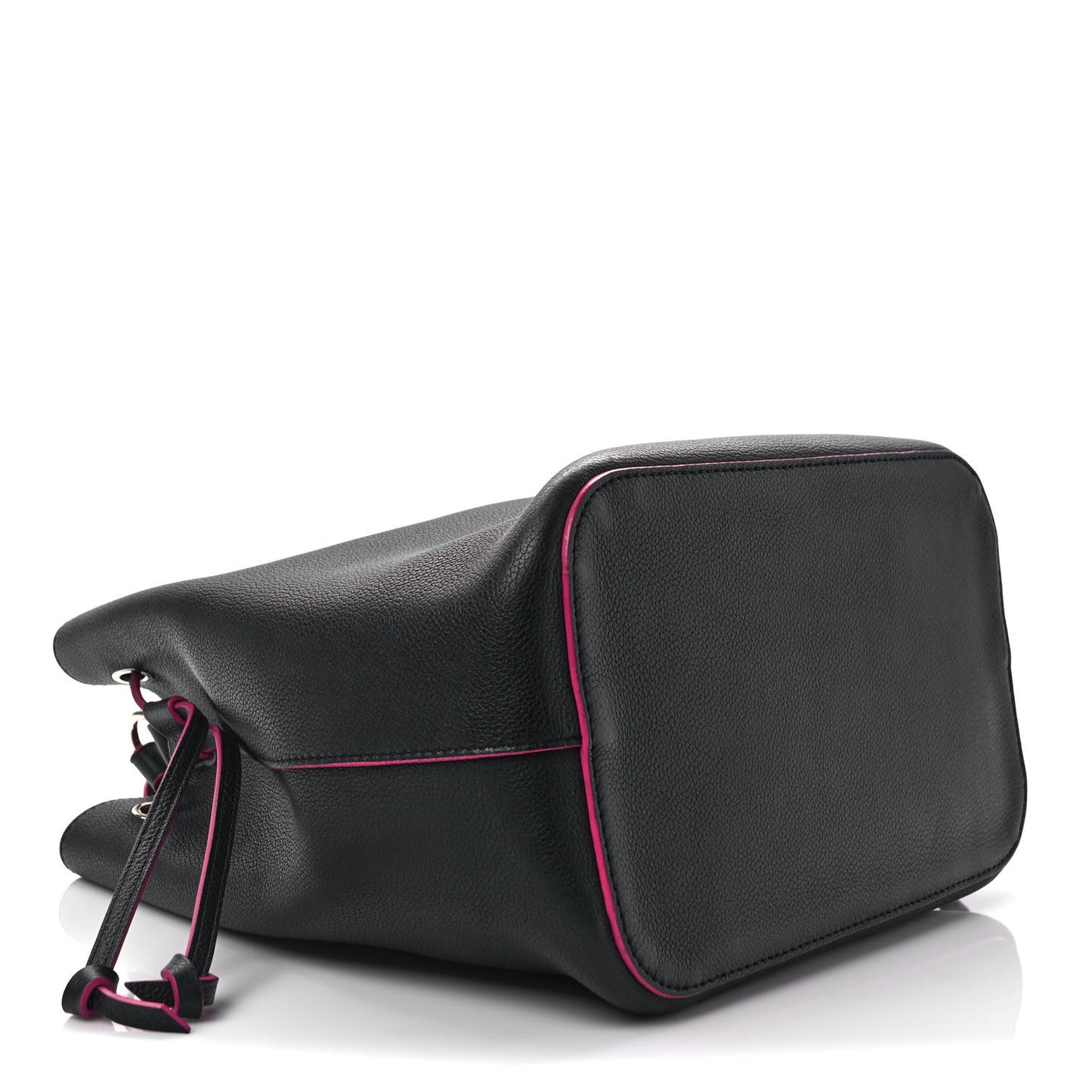 Calfskin Lockme Bucket Black