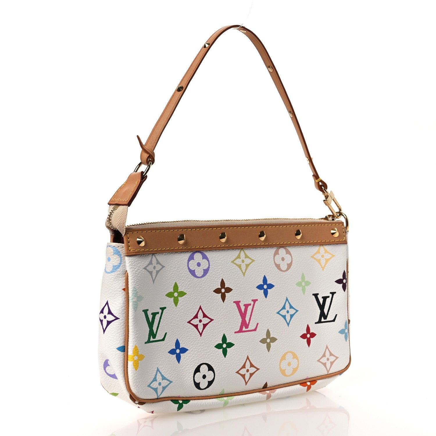 Louis Vuitton Monogram Multicolor Pochette Accessories White 3 of 11