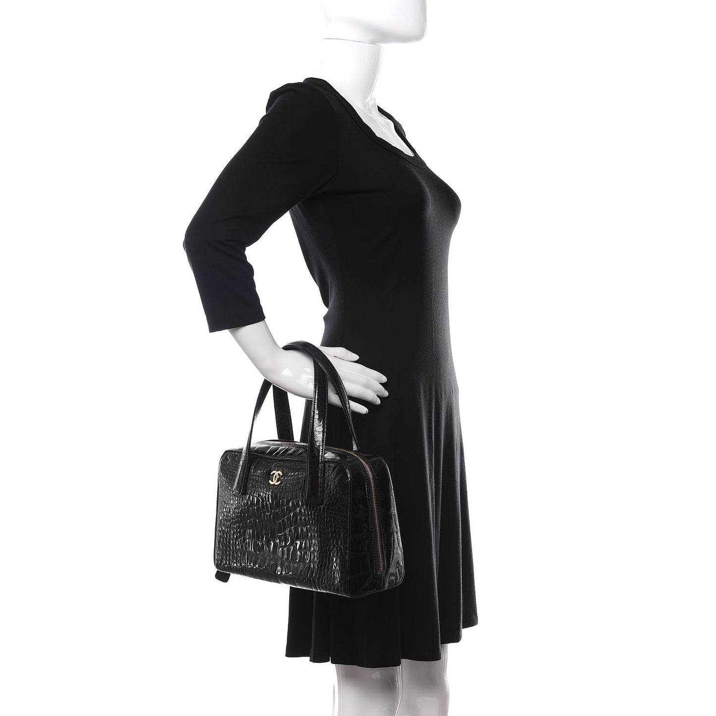 Alligator Bowler Bag Black
