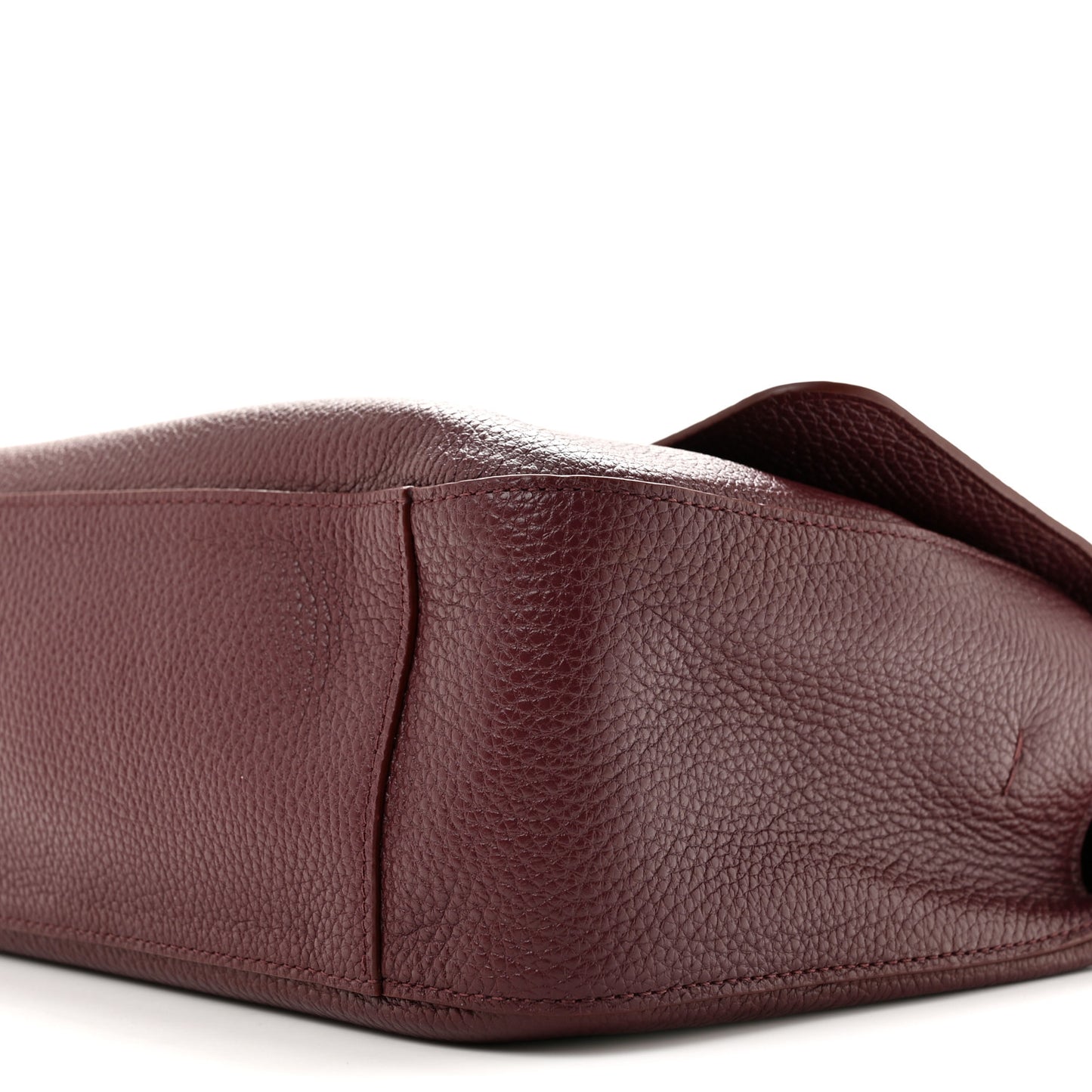 Grained Calfskin Small Souplissimo Maxi Flap Burgundy