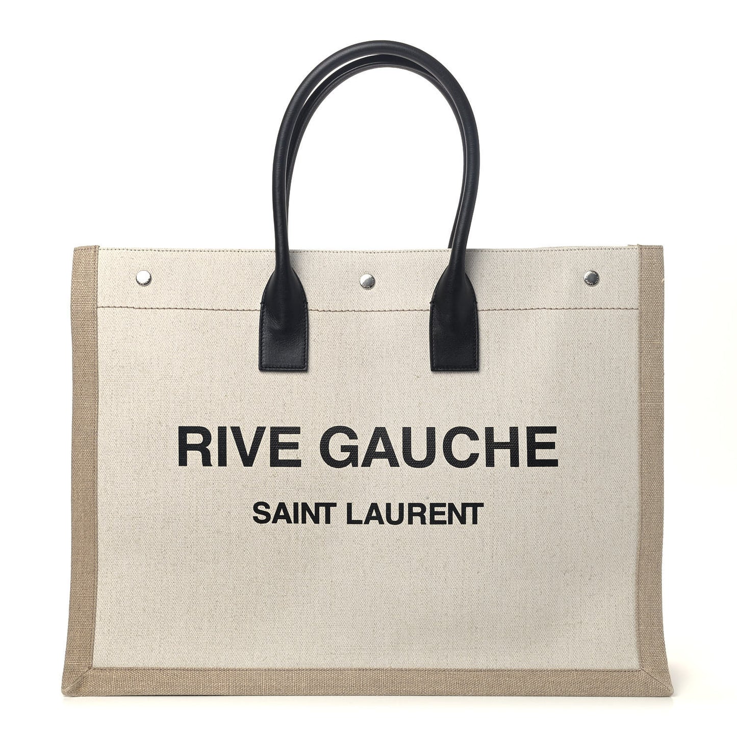 Linen Calfskin Rive Gauche Tote Optic White