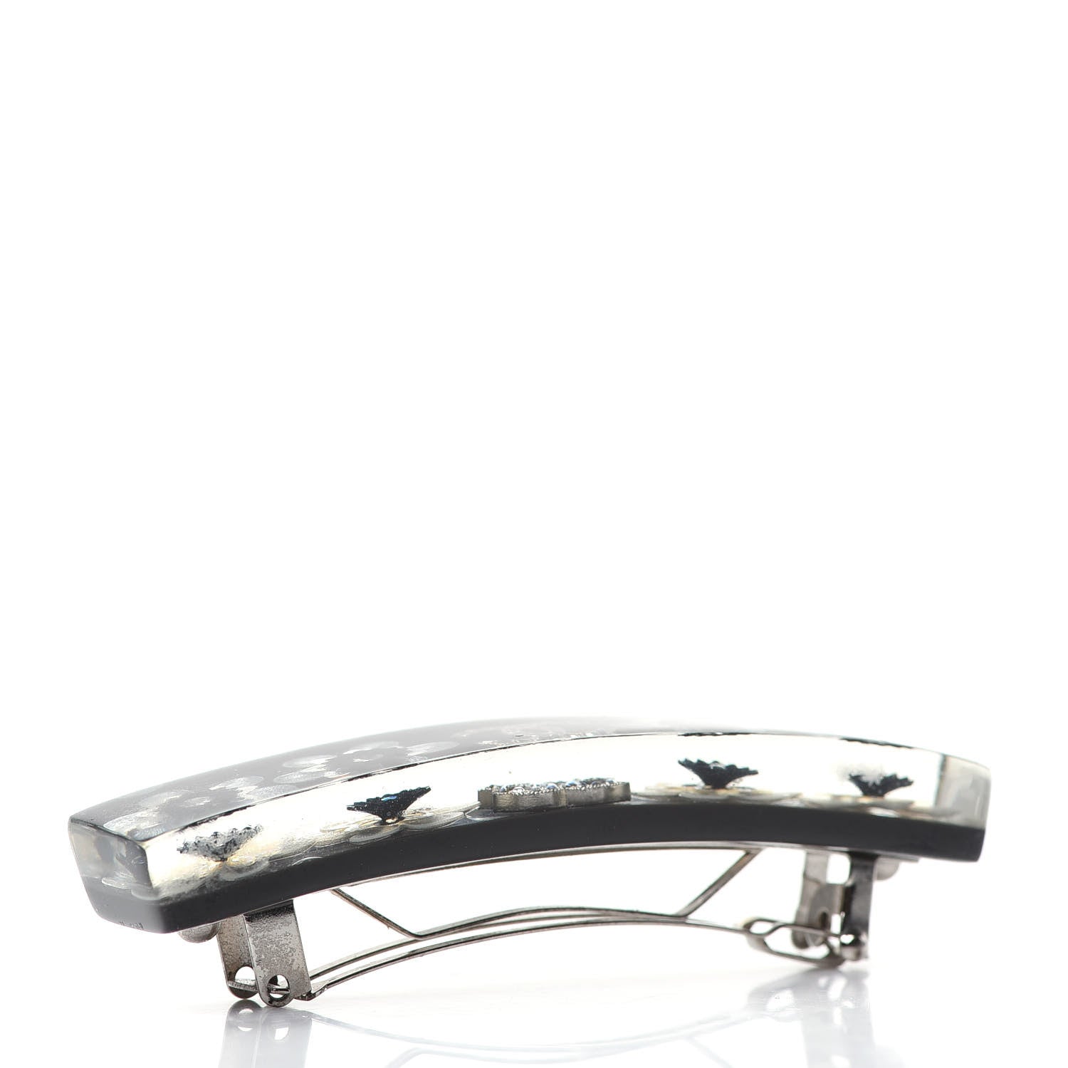 Chanel Crystal CC Hair Clip Barrette Black 4 of 4