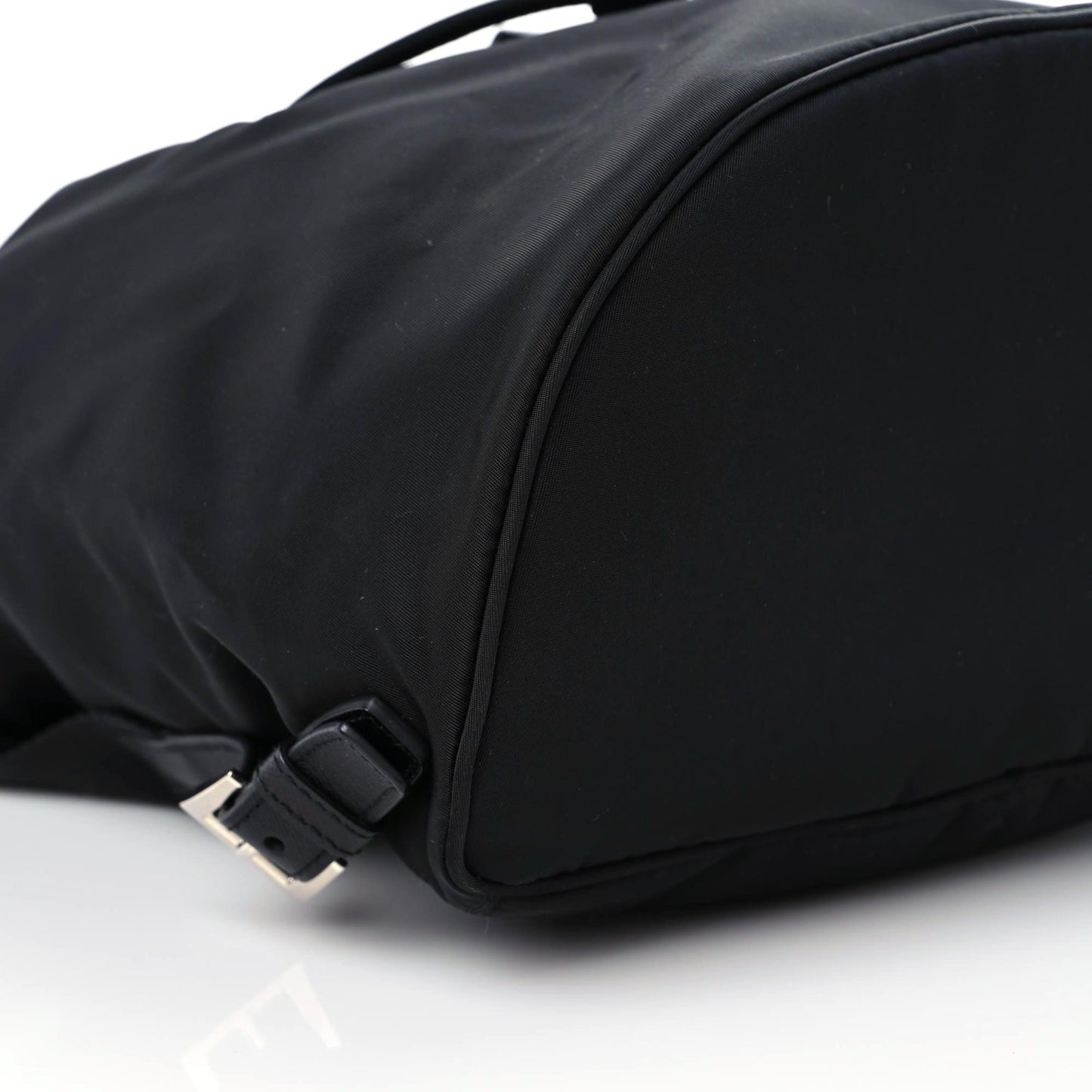 Nylon Vela Saffiano Small Cinch Backpack Black