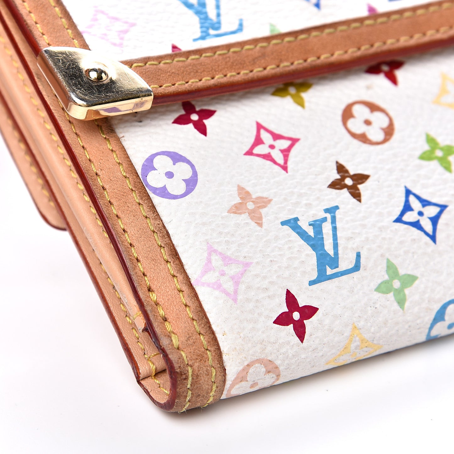 Monogram Multicolor Porte-Monnaie Billets Wallet White