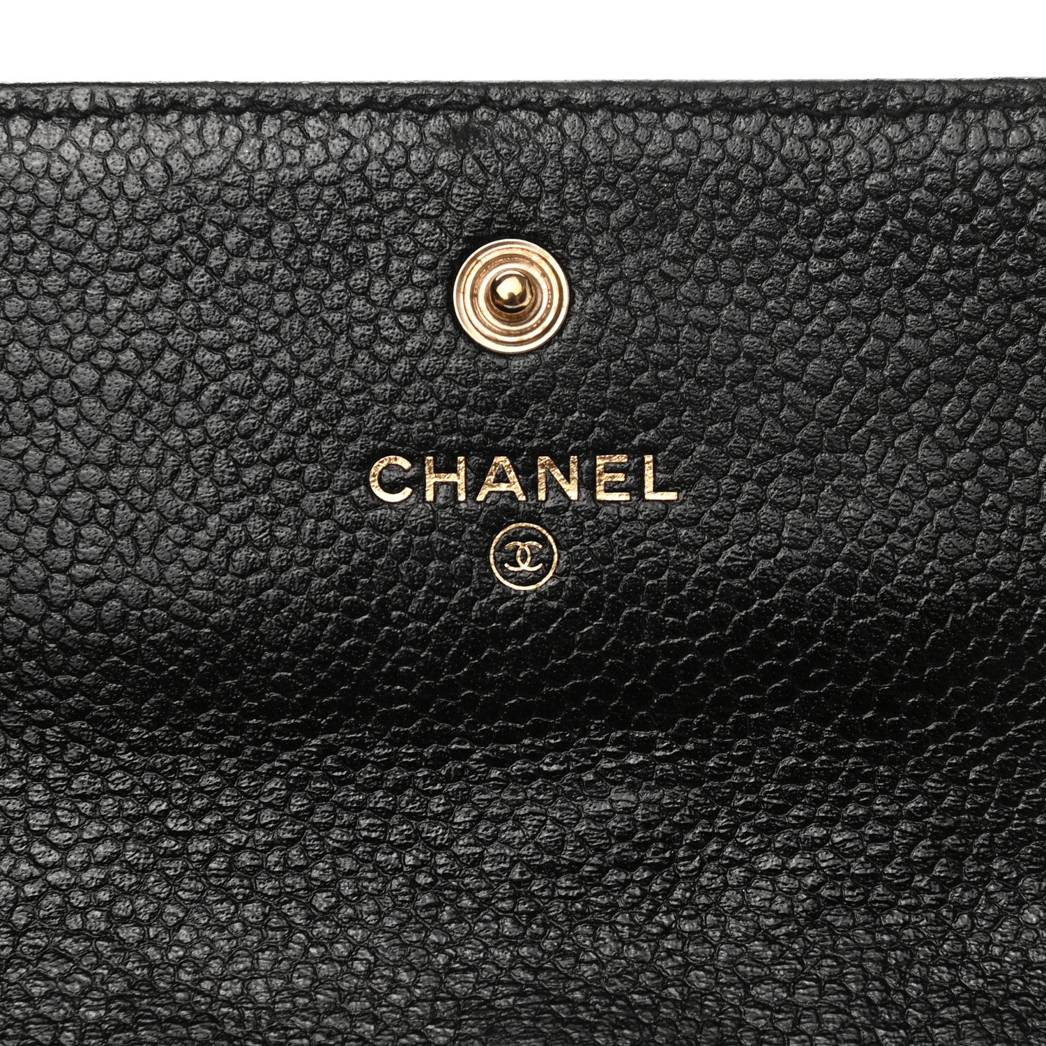 Chanel Caviar Camellia Embossed Flap Wallet Black 5 of 8