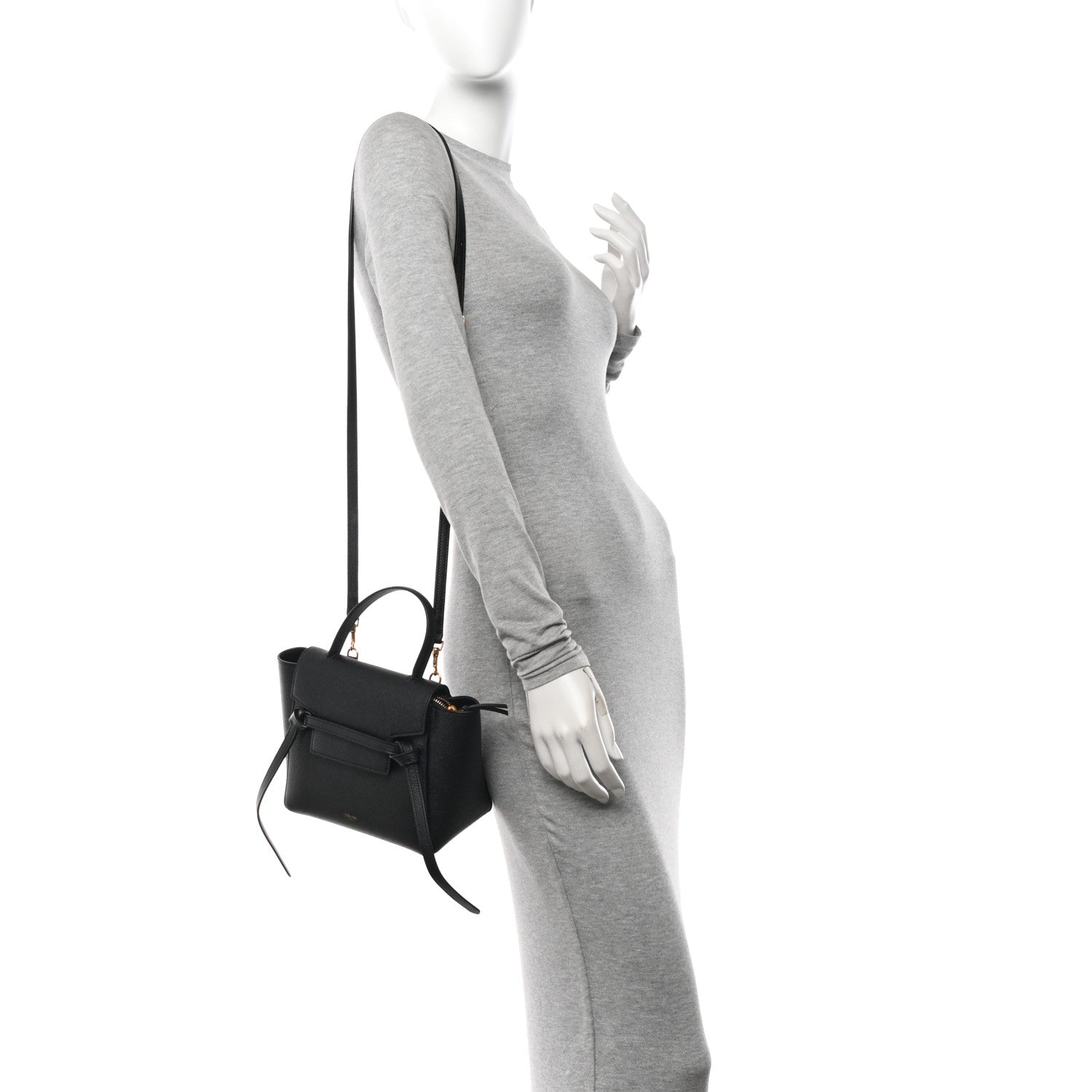 Celine Grained Calfskin Nano Belt Bag Black 2 of 12