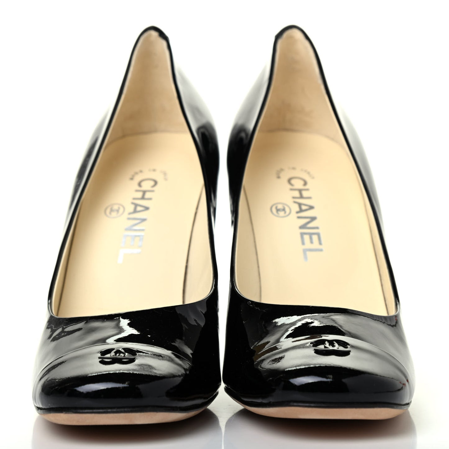 Patent Pearl Heel CC Pumps 39.5 Black