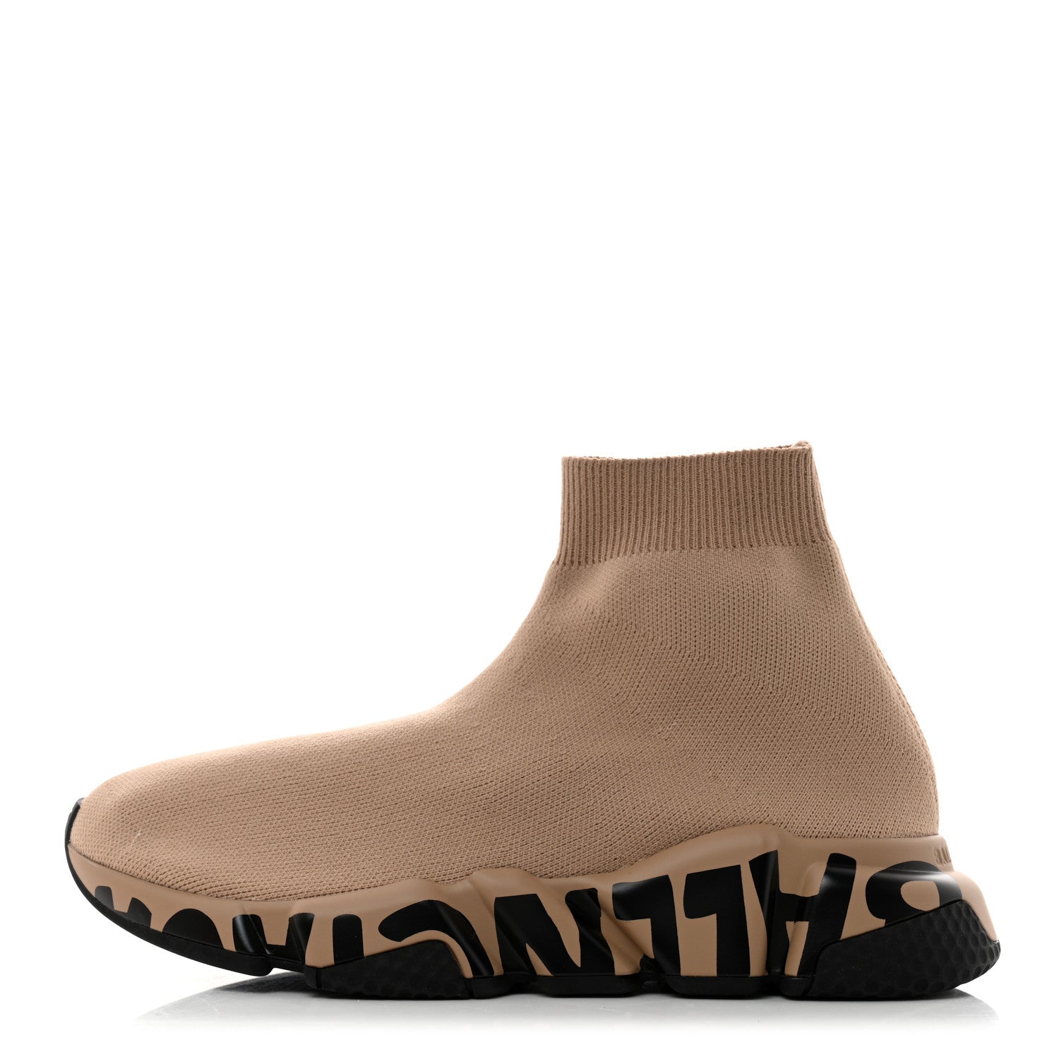 Balenciaga Neoprene Knit Womens Speed Graffiti Sneakers 36 Beige 1 of 9