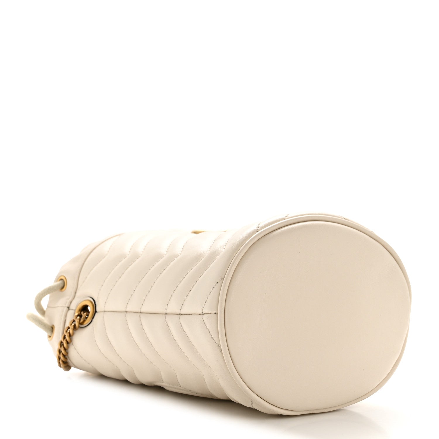 Gucci Calfskin Matelasse Mini GG Marmont 2.0 Bucket Bag White 4 of 13