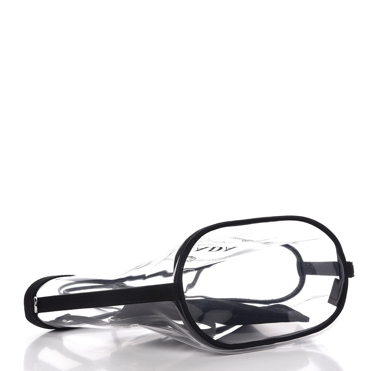 Plexiglass Calfskin Small Shopper Tote Black