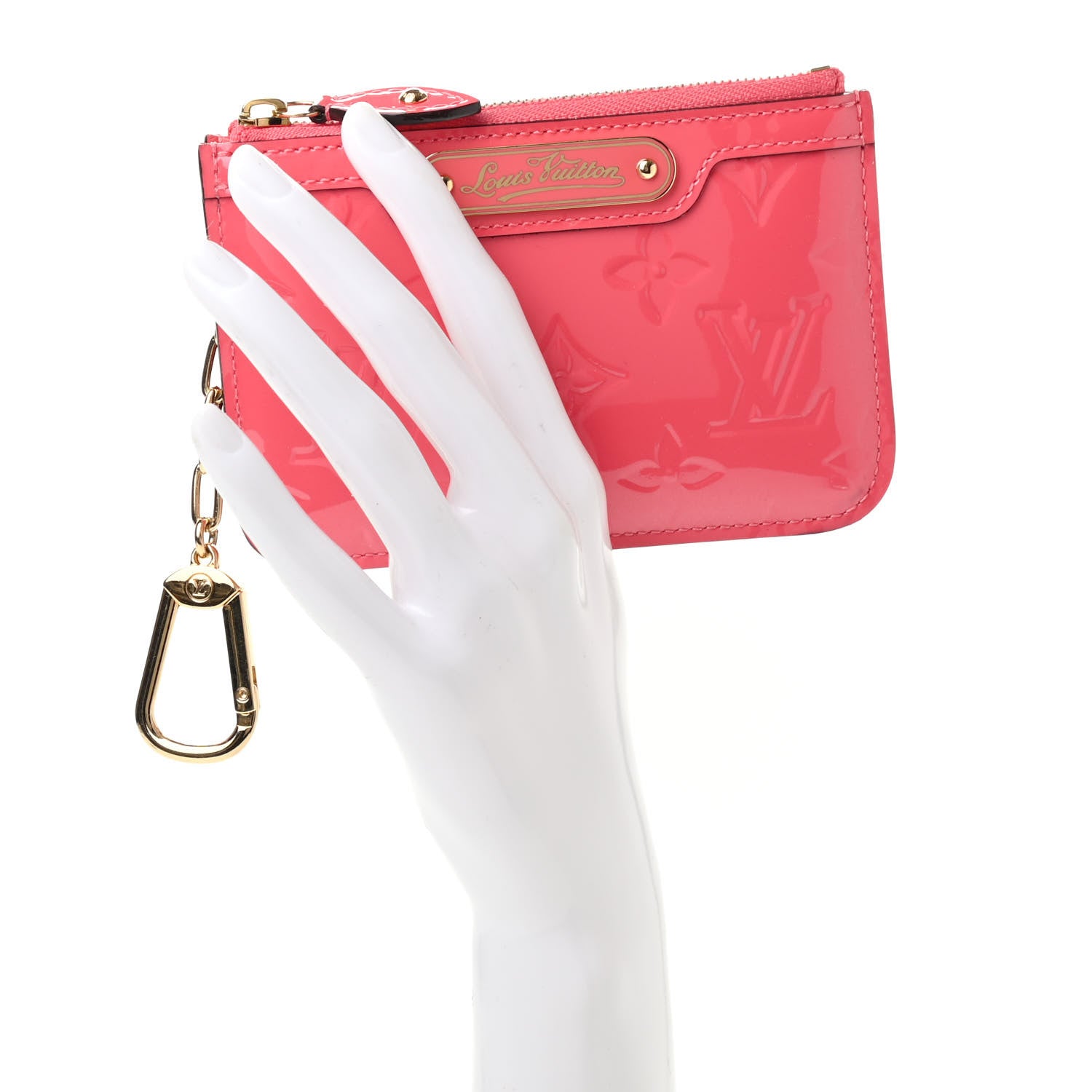 Louis Vuitton Vernis Key Pouch Rose Litchi 2 of 7