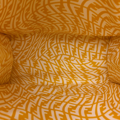 Fendi X SARAH COLEMAN Glazed Canvas Vitello King FF Vertigo Shopping Tote Bag Mimosa White 5 of 12