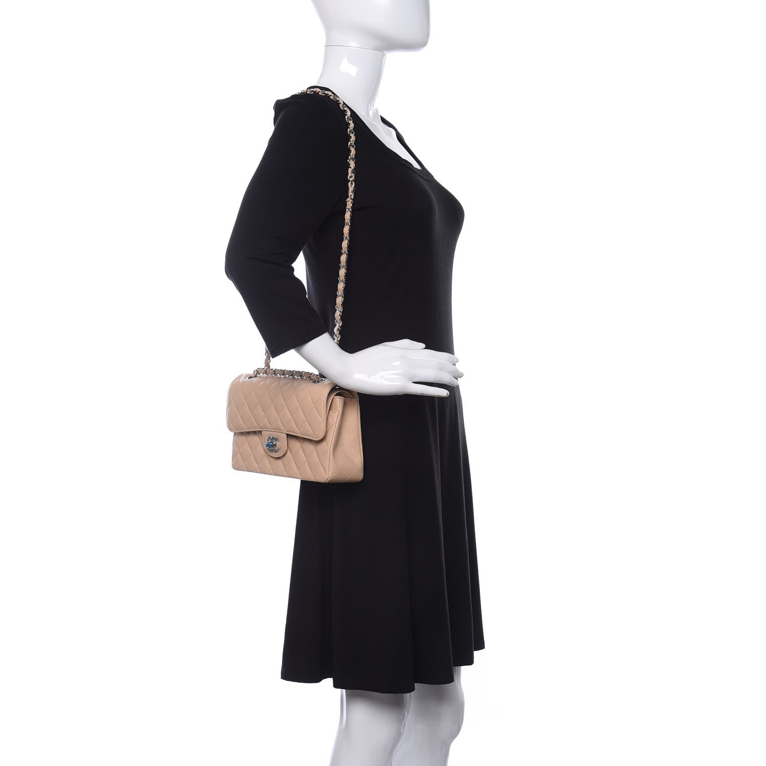 Chanel Caviar Quilted Small Double Flap Beige 2 of 11