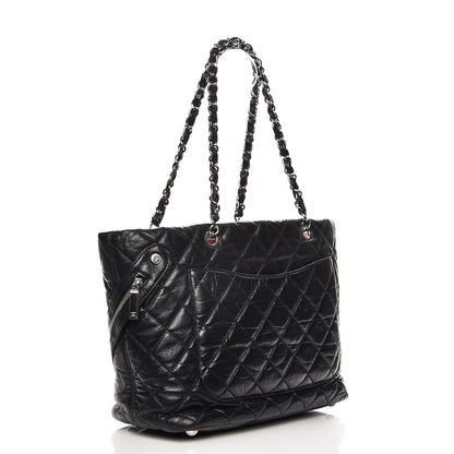 Chanel Aged Calfskin Quilted Large Cotton Club Tote Black 3 of 12