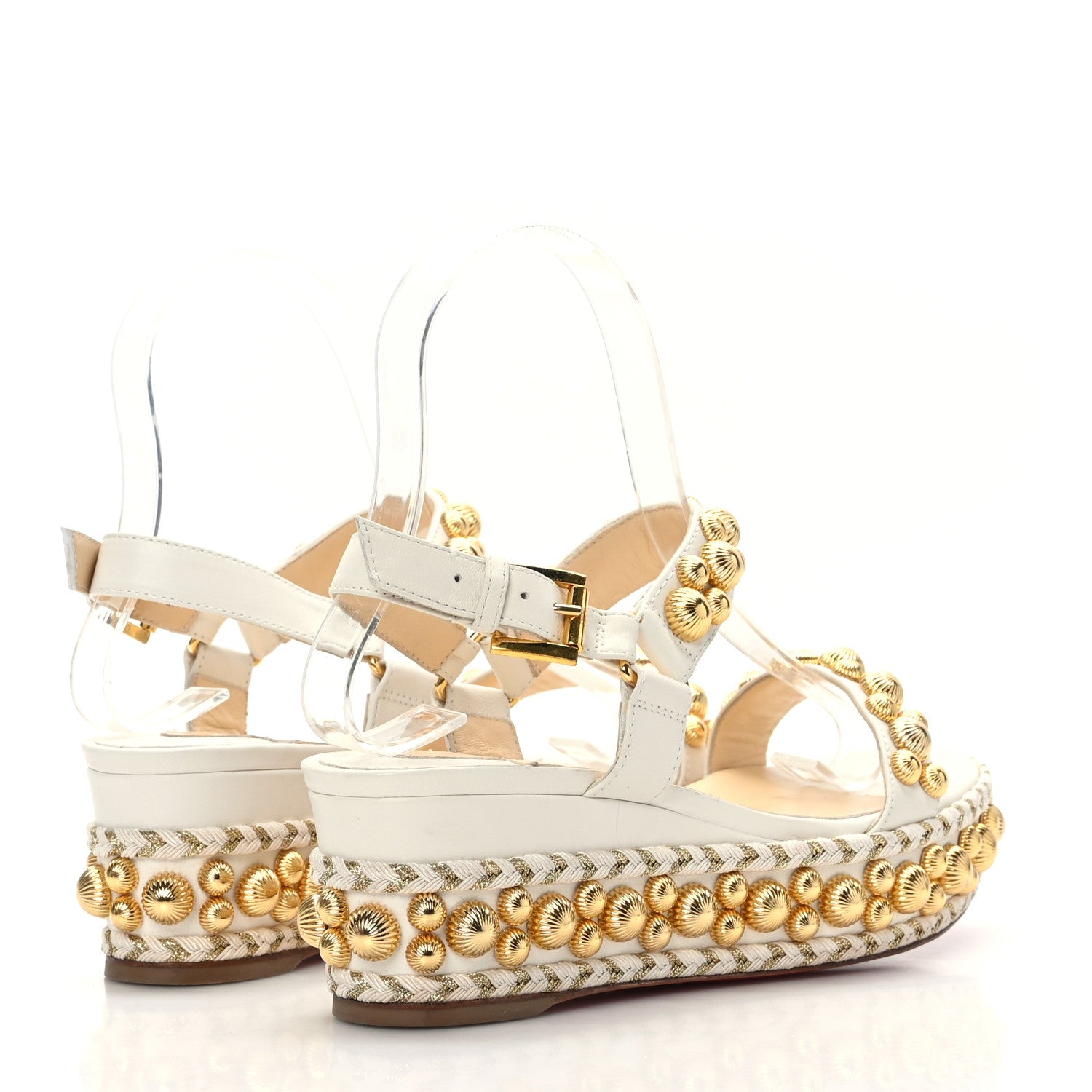 Christian Louboutin Shiny Nappa Rondaclou 60 Platform Sandals 35 Latte 4 of 7