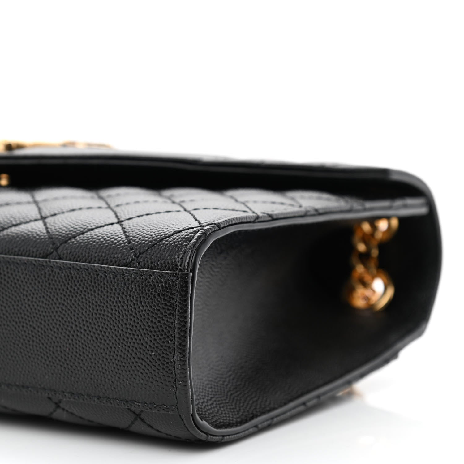 Saint Laurent Grain De Poudre Textured Mixed Matelasse Triquilt Medium Monogram Satchel Black 10 of 11