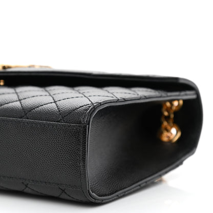 Saint Laurent Grain De Poudre Textured Mixed Matelasse Triquilt Medium Monogram Satchel Black 10 of 11