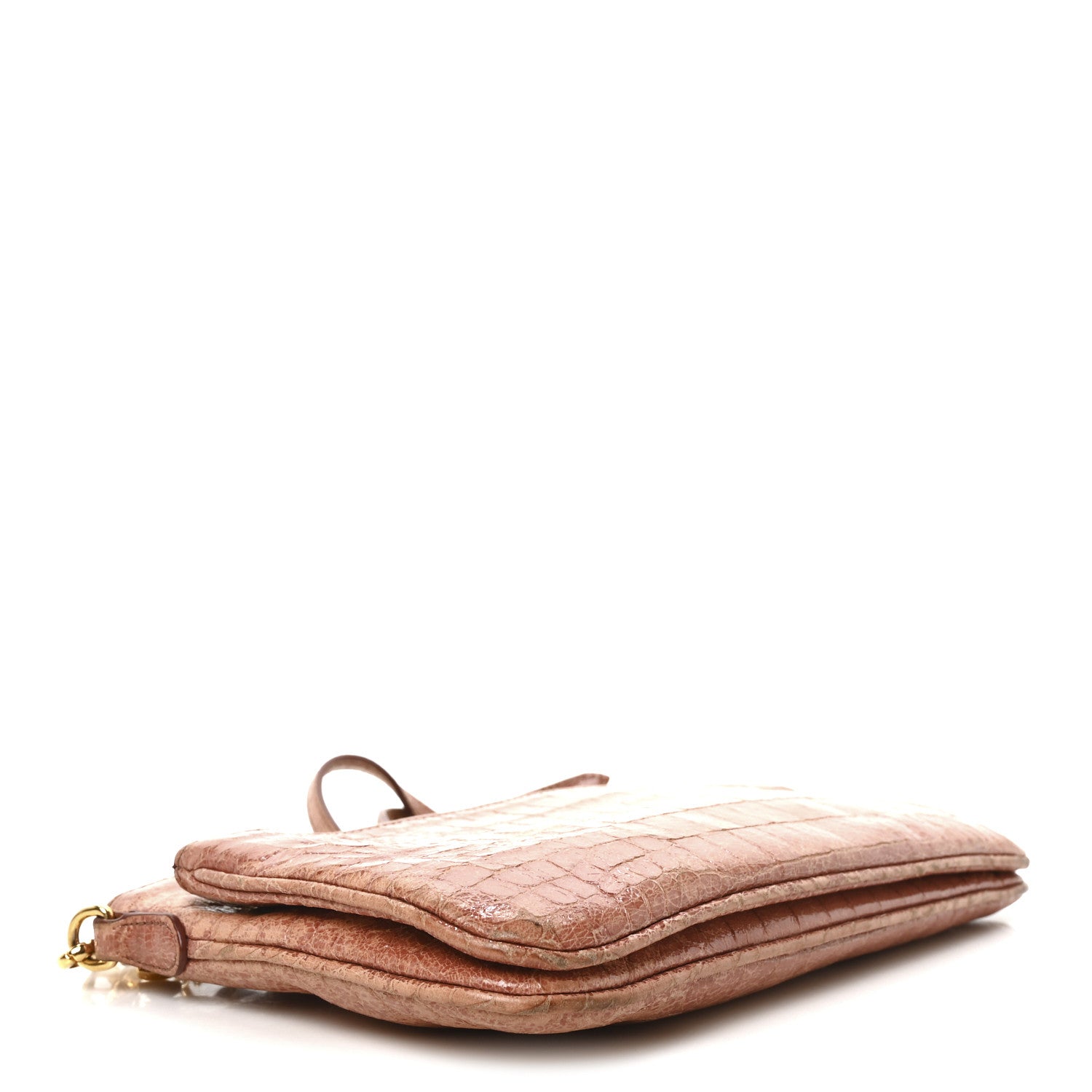 Miu Miu Vernice Crocodile Embossed Crossbody Bag Antico 1705877