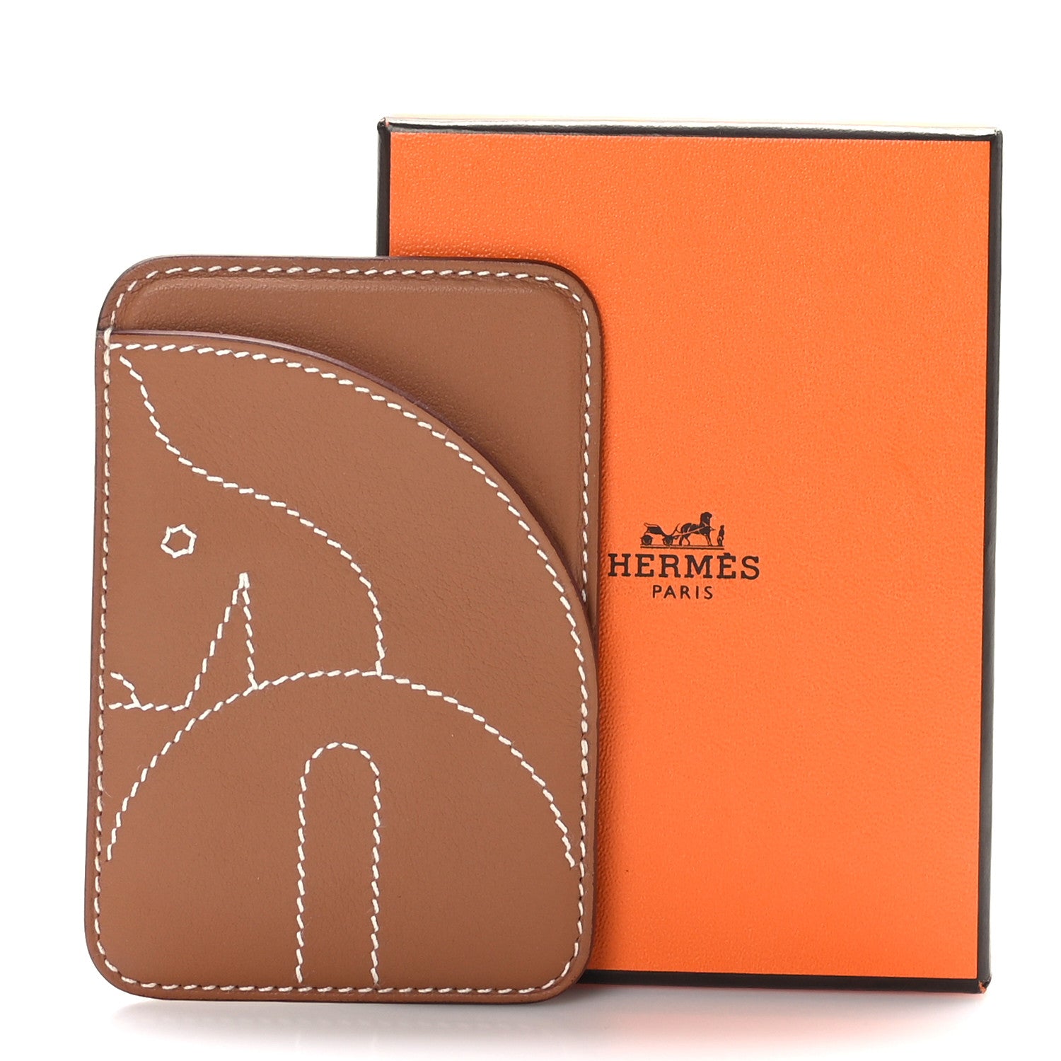 Hermes Swift Stitched Cheval MagSafe Card Holder Gold 7 of 7