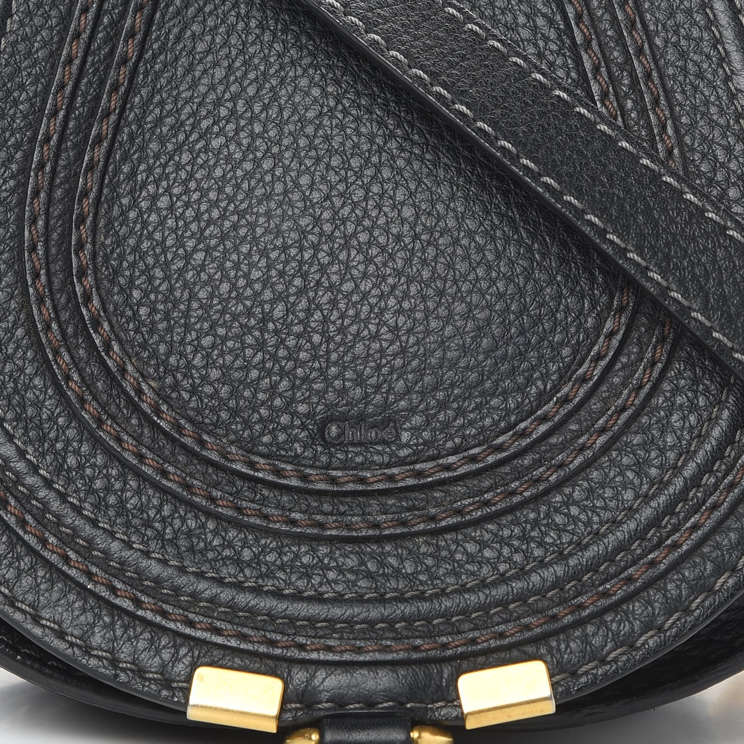 Calfskin Mini Marcie Round Crossbody Bag Black