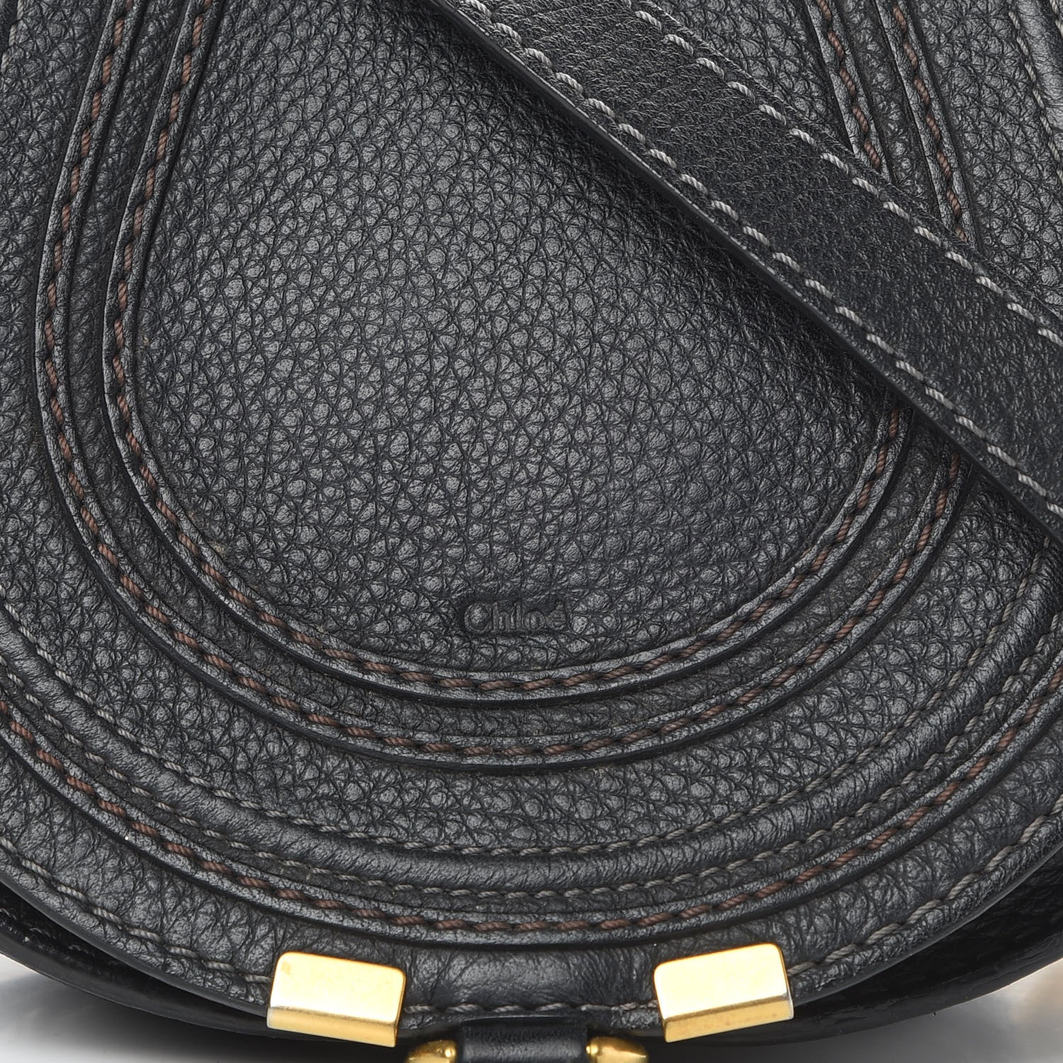 Chloe Calfskin Mini Marcie Round Crossbody Bag Black 9 of 17