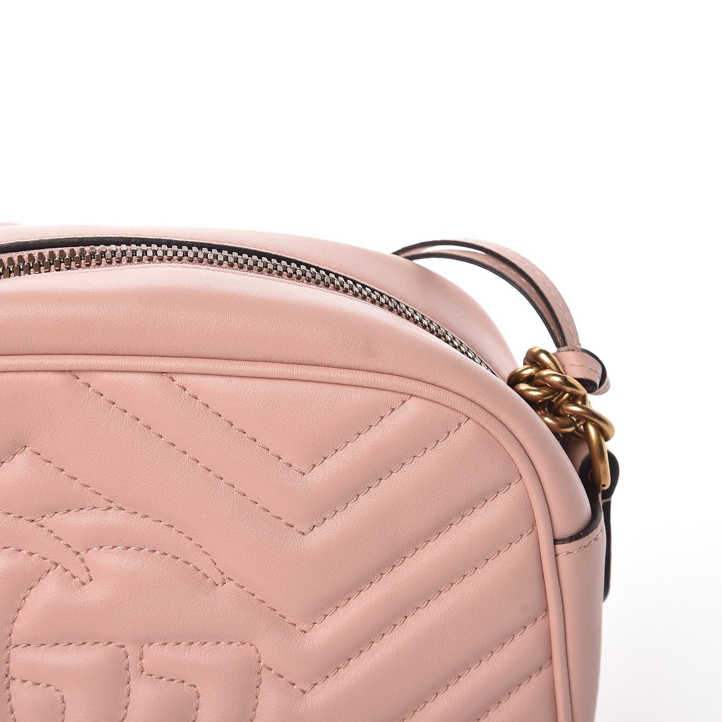 Calfskin Matelasse Small GG Marmont Chain Shoulder Bag Perfect Pink