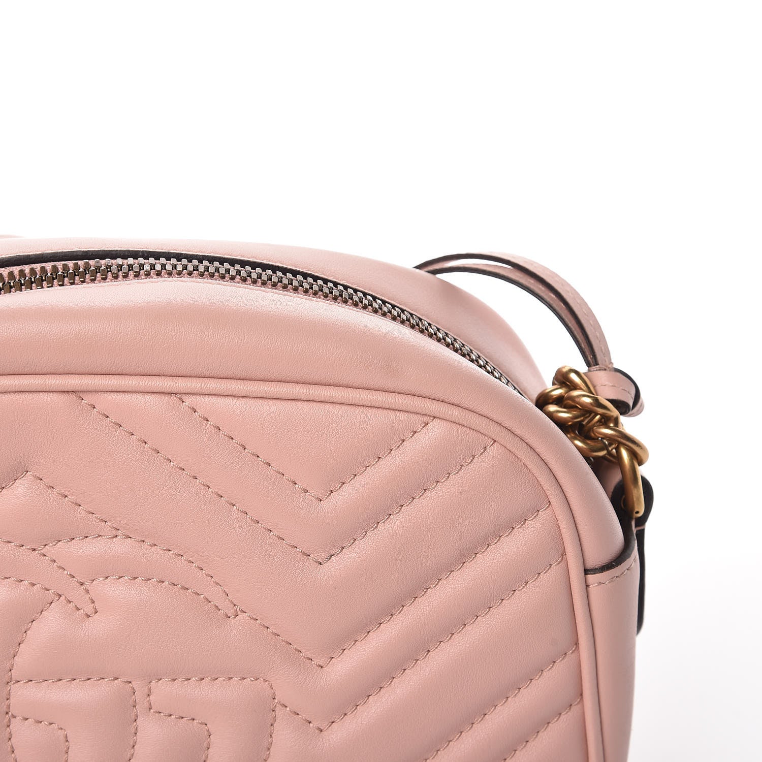 Gucci Calfskin Matelasse Small GG Marmont Chain Shoulder Bag Perfect Pink 11 of 12