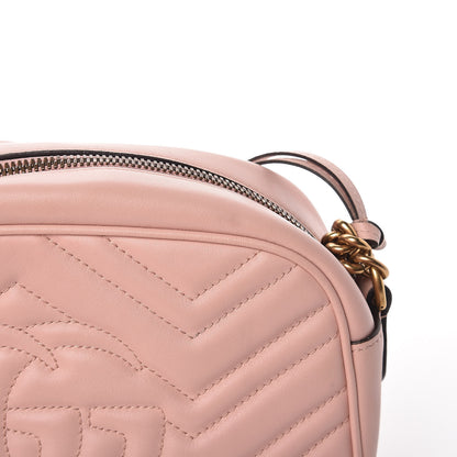Gucci Calfskin Matelasse Small GG Marmont Chain Shoulder Bag Perfect Pink 11 of 12