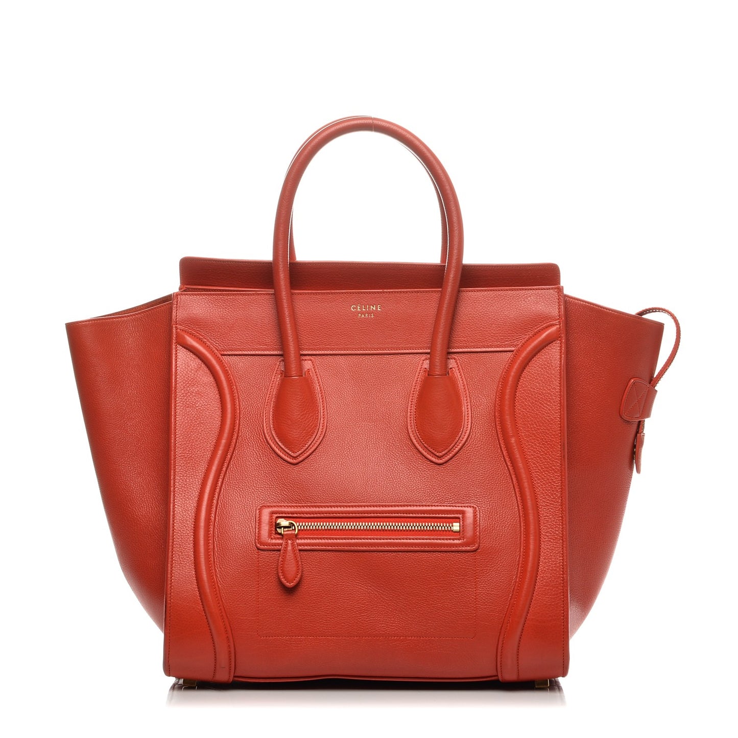 Drummed Calfskin Mini Luggage Coquelicot