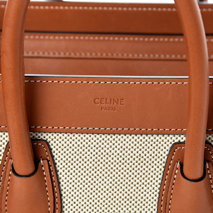 Celine Textile Smooth Calfskin Nano Luggage Tan White 5 of 16