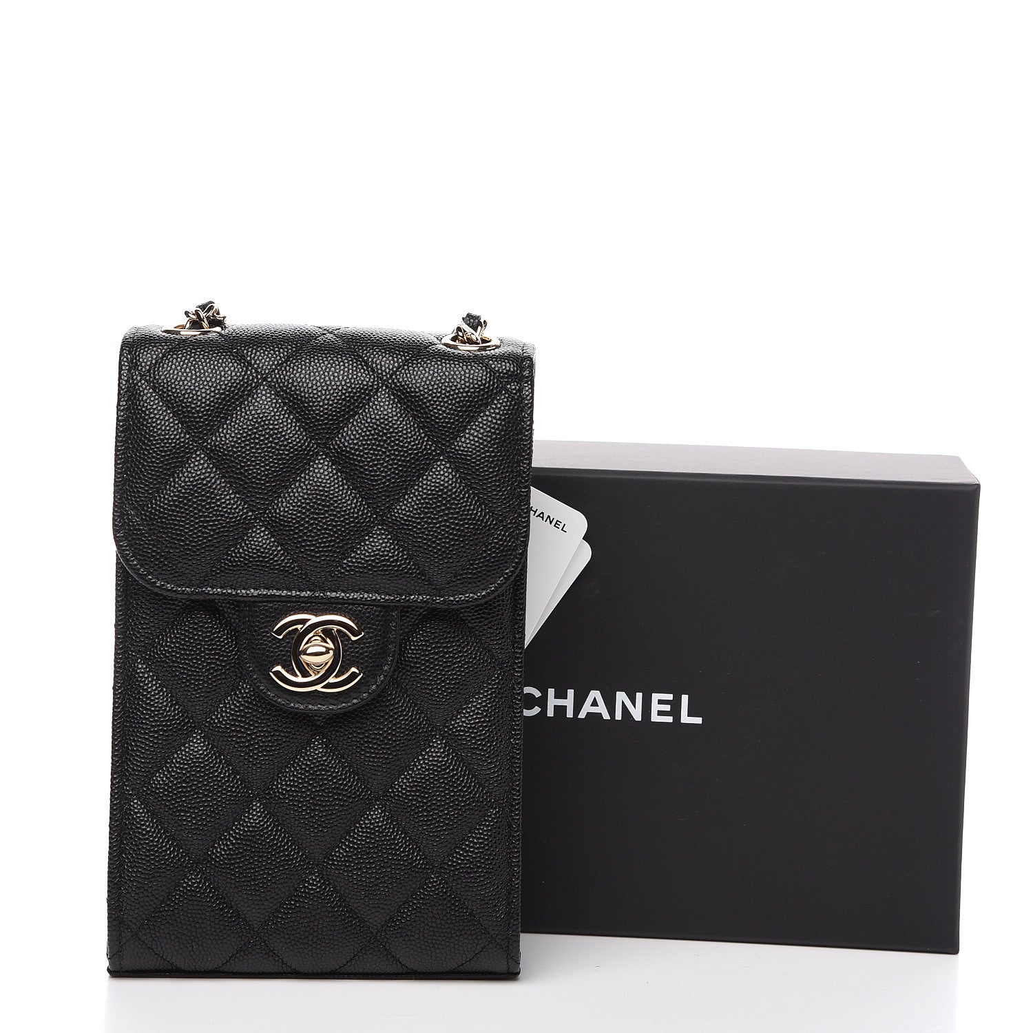 Chanel Caviar Quilted Classic Phone Holder Black 10 of 10