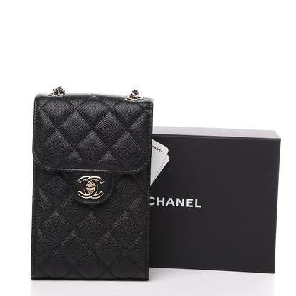 Chanel Caviar Quilted Classic Phone Holder Black 10 of 10