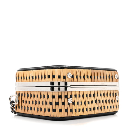 Chanel Raffia Patent Small CC Filigree Vanity Case Black 4 of 11