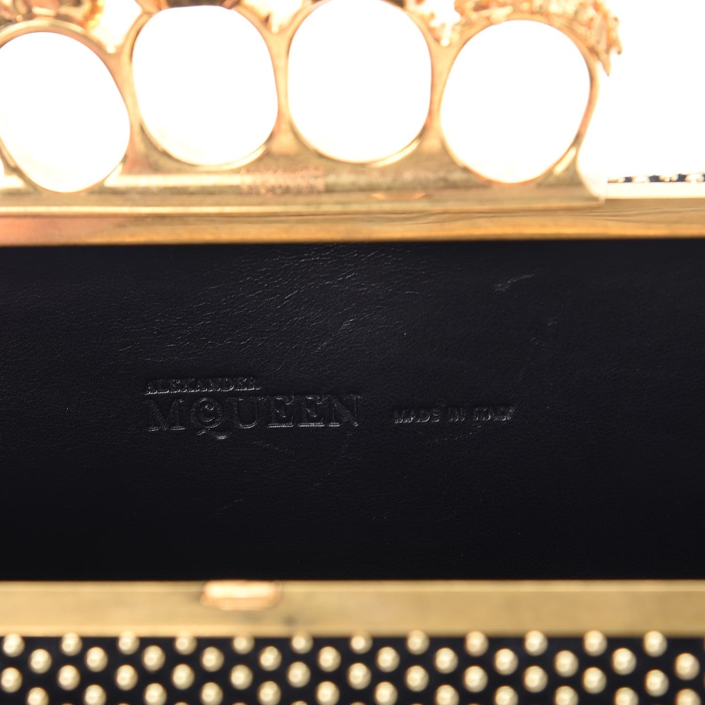 Studded Knucklebox Clutch Black