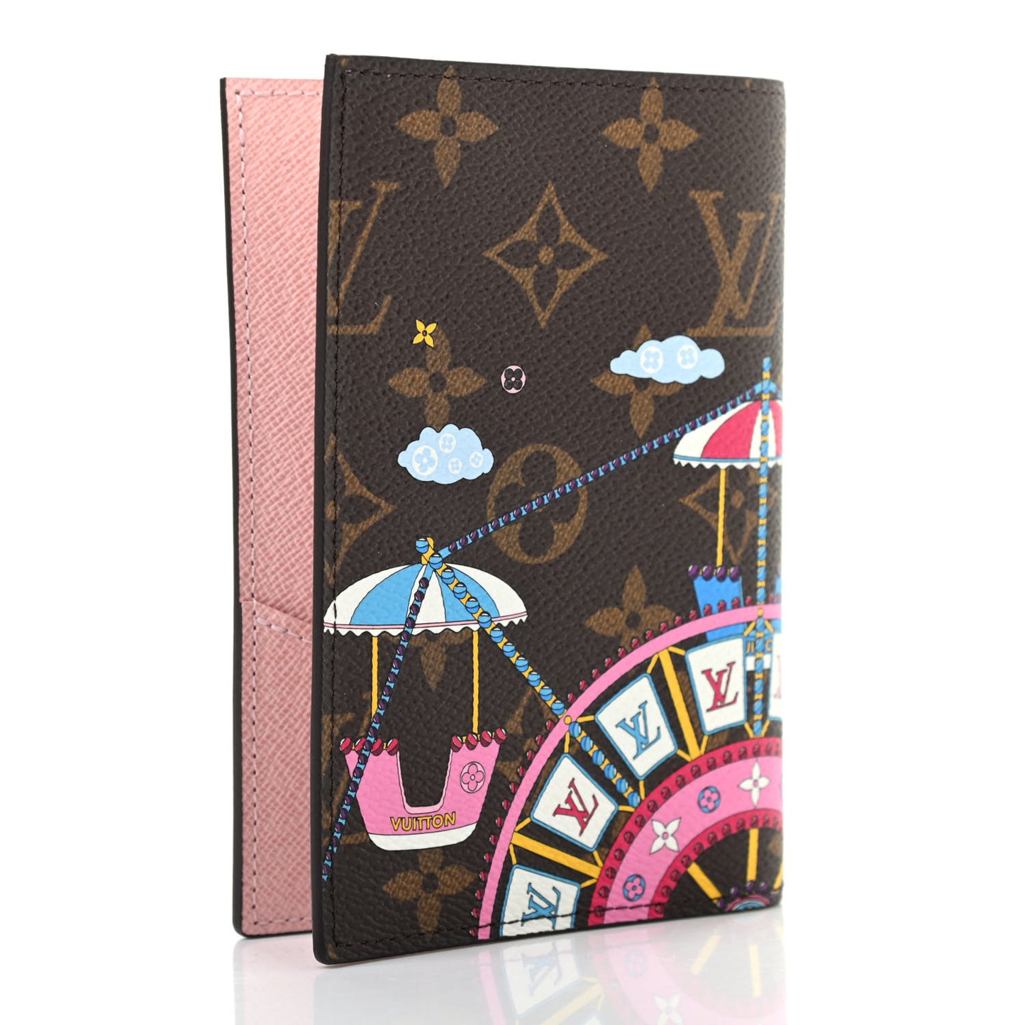 Monogram 2020 Christmas Animation Big Wheel Passport Cover Rose Ballerine