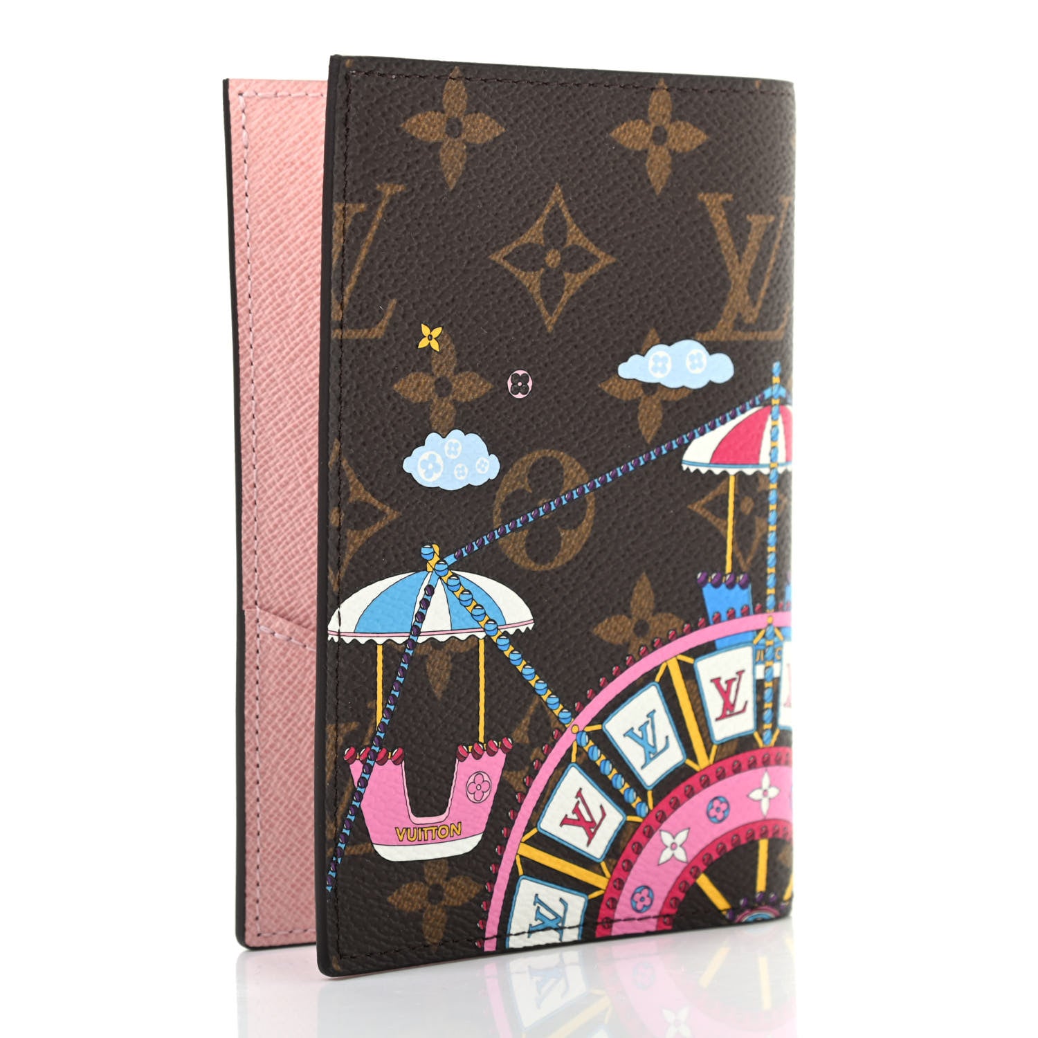 Louis Vuitton Monogram 2020 Christmas Animation Big Wheel Passport Cover Rose Ballerine 3 of 7