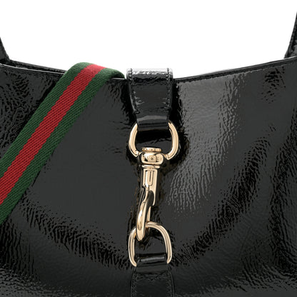 Gucci Patent Calfskin Small Jackie Shoulder Bag Black 8 of 10