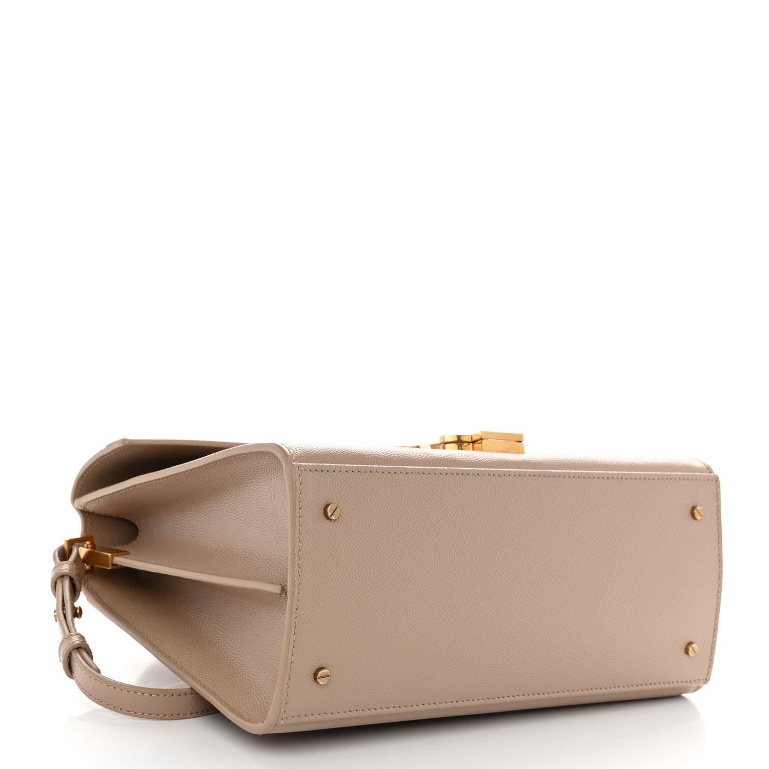 Saint Laurent Grain de Poudre Medium Classic Monogram Cassandra Top Handle Dark Beige 4 of 11