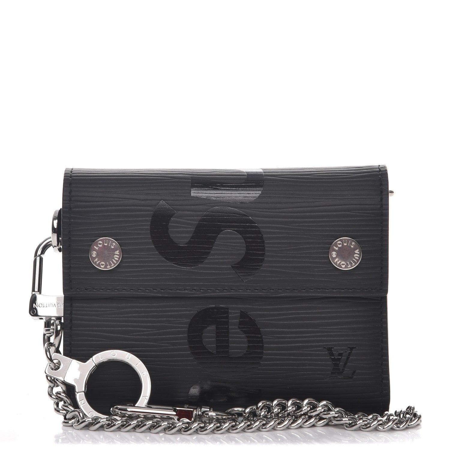 Louis Vuitton X SUPREME Epi Chain Wallet Black 1 of 10