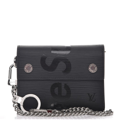 Louis Vuitton X SUPREME Epi Chain Wallet Black 1 of 10