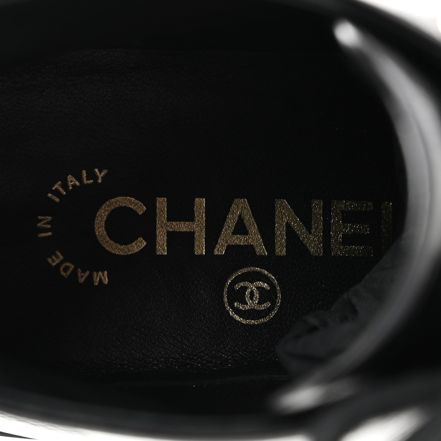 Chanel Shiny Calfskin Pearl Lace Up Combat Short Boots 38 Black 9 of 10