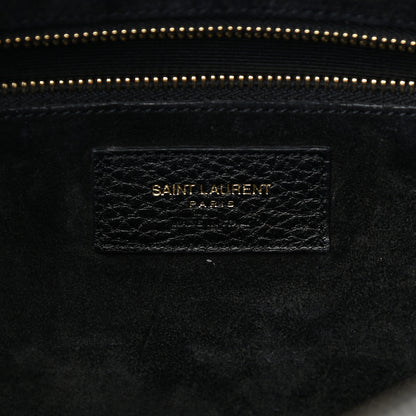 Saint Laurent Grained Calfskin Classic Duffle 6 Black 6 of 11