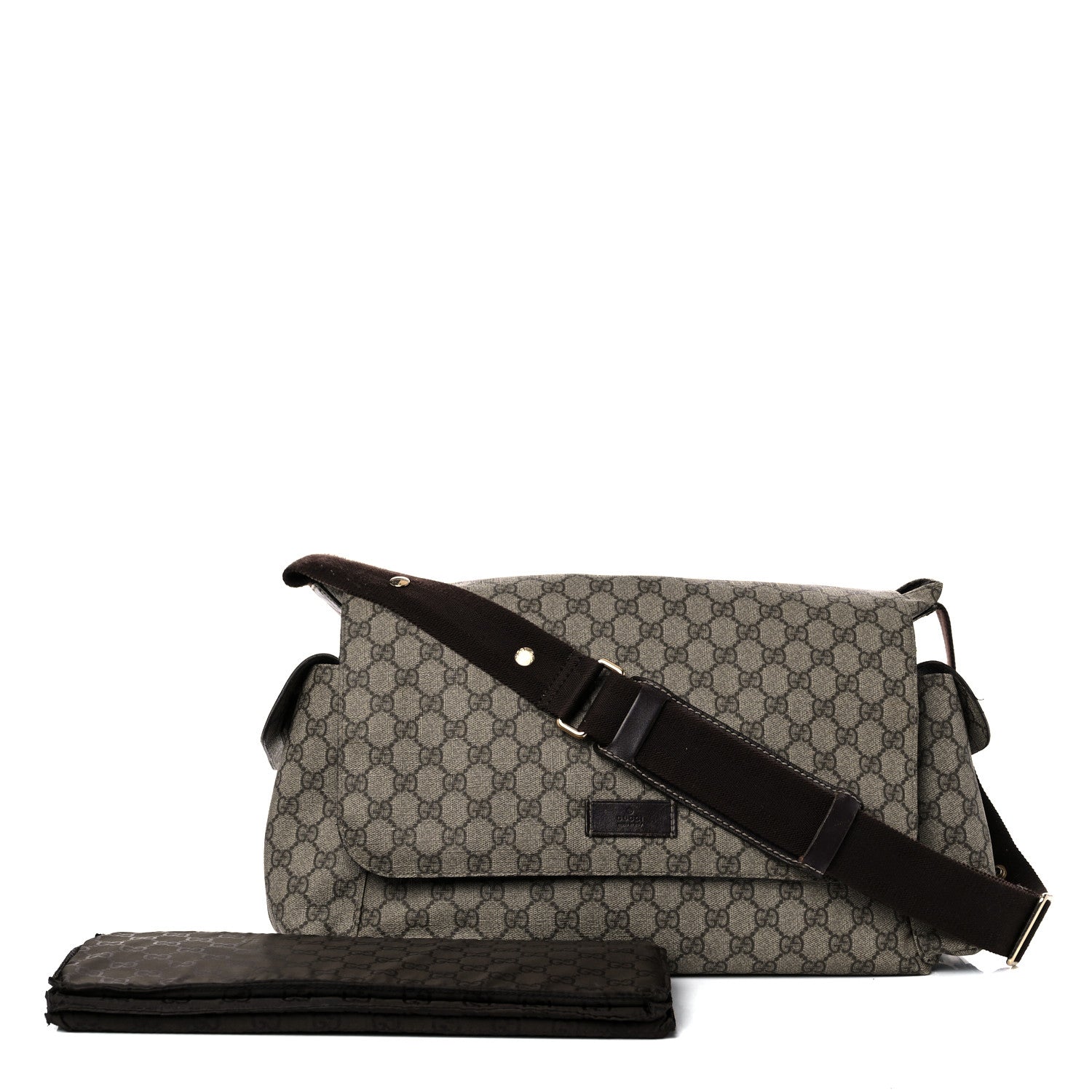 Gucci GG Plus Monogram Messenger Diaper Bag Dark Brown 1 of 32