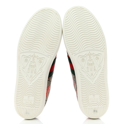 Gucci GG Supreme Monogram Strawberry Web Womens Ace Sneakers 36.5 Beige Multicolor Red Green 5 of 8