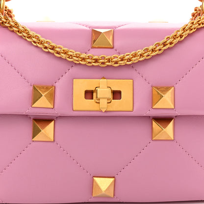 Valentino Garavani Nappa Medium Roman Stud Shoulder Bag Pink Borealis 7 of 9
