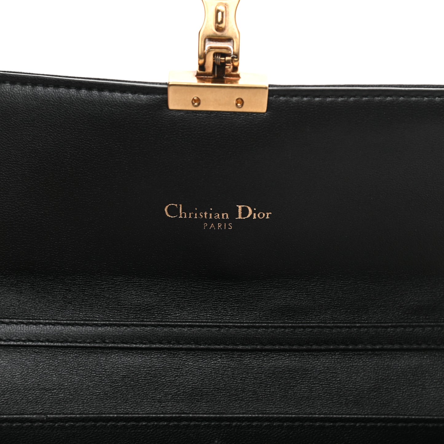 Lambskin Cannage Studded Dioraddict Wallet on Chain Black